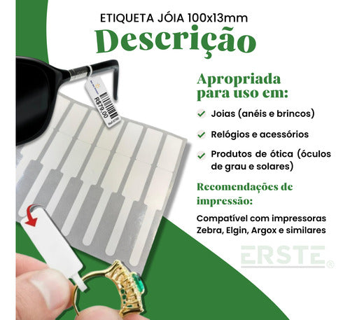 Etiqueta Jóia Bopp 100x13mm Branca 3.000 Etiq
