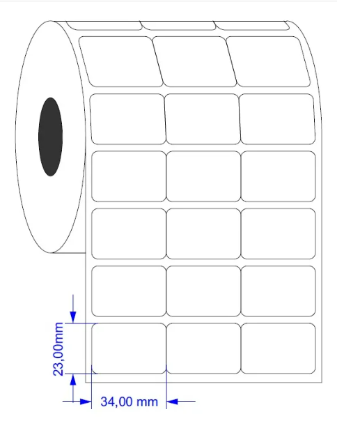 Etiqueta Couche 34x23x3mm Branca 4.040 Etiq